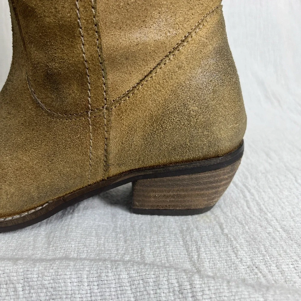 Diba True Womens Brown Suede Slip On Knee High Boots 6.5 Western Country Distres